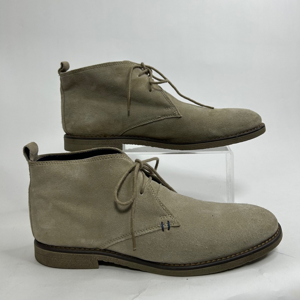 Joseph Abboud LUCCA Mens Suede Chukka Boots Beige/Gray Lace Up Ankle Boots 9